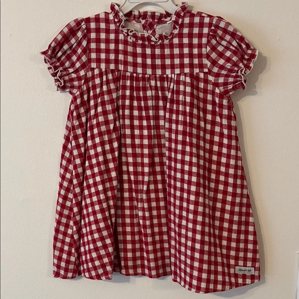 Merce and Me Red and White Plaid Gingham Patriotic Casual Dress size 6